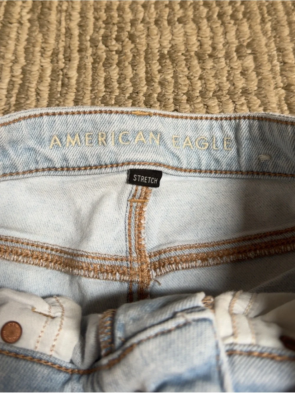 American Eagle Outfitters Light Blue Distressed Denim Shorts